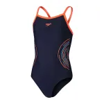 Купальник для девочек Для девочек Plastisol Placement Thinstrap Muscleback Speedo, синий - фото