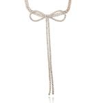 Колье-лариата BCBG Generation Crystal Double Strand Bow BCBGeneration, Gold/clear - фото