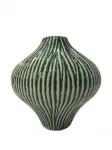 Рифленая ваза 34,5 см L'Oca Nera, зеленый - фото
