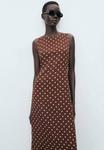 Платье Mango POLKA DOT MIDI, Brown - фото 4