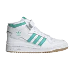 Кроссовки Adidas Wmns Forum Mid высокие с логотипом, белый/бирюзовый - фото