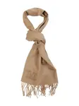 Вышитый шарф с бахромой Max Mara, коричневый - фото