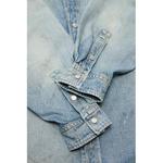 Потертая джинсовая рубашка Acne Studios, светло-голубой - фото 6