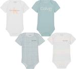 Комплект боди Calvin Klein для мальчиков, 4 шт., Harbor Gray/Marshmallow - фото