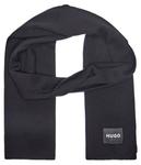 Шарф мужской Hugo хлопковый, черный - фото