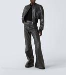 Болан кожаные расклешенные брюки Rick Owens, Black - фото 2