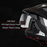 Шлем мотоциклетный YEATLM US03 с принтом, черный - фото 5