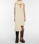 Мини-платье из шерстяной смеси с косами Acne Studios, белый - фото 2