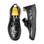 Мужские туфли GZZ черные на низком каблуке - фото 3