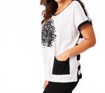 Абстрактный свободный топ белого и черного цветов Angel Apparel, белый/черный - фото 2