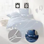 Постельное белье синее 1x 200x200 см + 2x 40x80 см REDBEST - фото 4