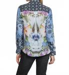 Синяя блуза с принтом на пуговицах APNY - фото 2