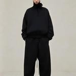 Свитшот-поло с логотипом Fear Of God Essentials, черный - фото 3