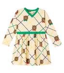 Хлопковое платье из джерси Mini Rodini, Off-White - фото