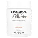 Codeage, липосомальный ацетил-L-карнитин плюс, 500 мг, 90 капсул - фото