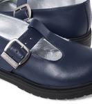 Кожаные лоферы Monnalisa, Blu Scuro - фото 5