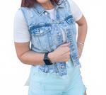 Все вибрации джинсовая жилетка в синем RISEN - фото 3