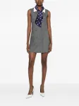 Мини-платье с ёлочным узором Self-Portrait, серый - фото 2