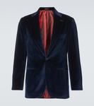 Блейзер из хлопкового бархата Rubinacci, цвет night blue - фото