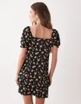 Черное платье мини с цветочным принтом New Look - фото 2