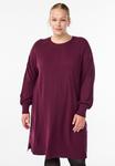 Платье Zizzi MIT RAGLANÄRMELN UND MITTELNAHT, Fig/Bordeaux - фото