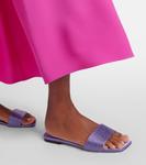 Атласные мюли Clovis с декором Jimmy Choo, Tanzanite - фото 7