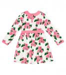 Хлопковое платье с розами Mini Rodini, розовый - фото 4