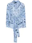 Рубашка с цветочным принтом ETRO, синий - фото