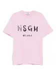 Футболка с логотипом Msgm, розовый - фото