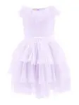 Ярусное платье с оборками Monnalisa, фиолетовый - фото