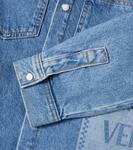 Джинсовая рубашка с логотипом Versace Kids, синий - фото 3