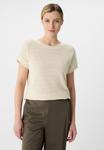 Футболка с принтом comma, кремовый - фото