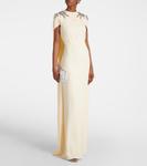 Украшенное платье с накидкой Erdem, слоновая кость - фото 2