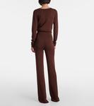 Рибленые расклешенные брюки Aya Muse, темно-коричневый - фото 3