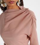 Рубиновый струящийся макси-платье с драпировкой SIR, Light Tan - фото 4