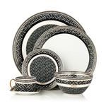 Фирменная обеденная тарелка Versace La Greca, черный - фото 2