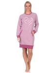 Ночная рубашка NORMANN Interlock langarm Bündchen Herzmotiv, цвет beere - фото 2