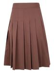 Плиссированная юбка миди DRHOPE, коричневый - фото
