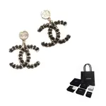 CHANEL Металлические серьги женские черные - фото