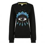 Свитер casual pullover long sleeves hoodie black Kenzo, черный - фото