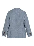 Фланелевый пиджак в клетку Brunello Cucinelli Kids, синий - фото 2