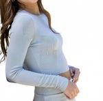 Укороченный топ с длинными рукавами для девочек в цвете Silver Cloud Kaveah, Silver Cloud - фото 2