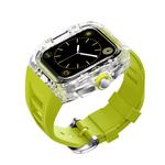IBOANN Часы Strap Apple Compatibility Silicone Material, Pin buckle [transparent + green strap] - фото 10