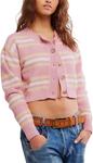 Свитер Free People Lila Stripe Cardi, Pink Combo - фото