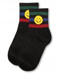 Женские носки Smiley Terry Patch Stripe Crew Socks MeMoi, Black - фото 3