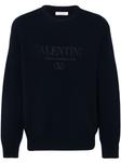 Valentino Garavani джемпер с вышитым логотипом, синий - фото