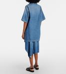 Рубашка джинсовая оверсайз Plan C, индиго - фото 3