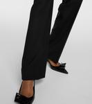 Прямые шерстяные брюки с высокой талией Prada, Nero - фото 5