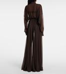 Платье-рубашка из сетки с рукавами-фонариками Norma Kamali, Espresso - фото 3