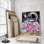 Картина на холсте Hustling Sharks Over the Moon, серый - фото 3